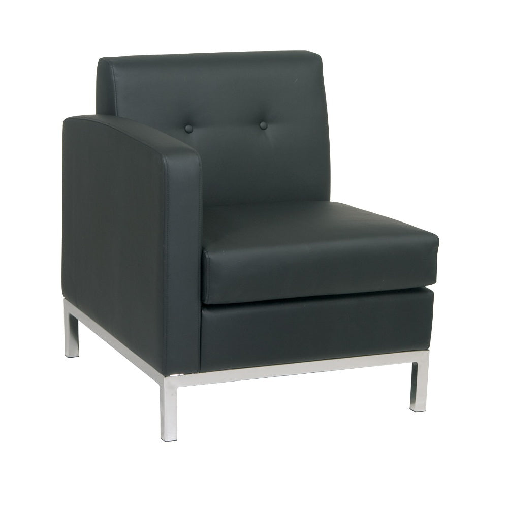 Wall Street Left Facing Armchair with Chrome Base