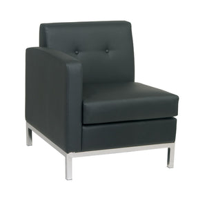 Wall Street Left Facing Armchair with Chrome Base