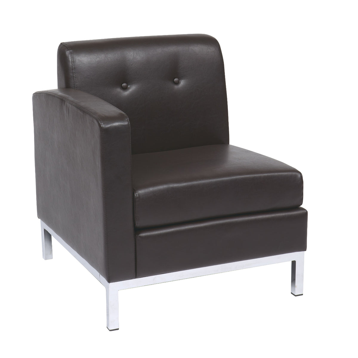 Wall Street Left Facing Armchair with Chrome Base