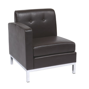 Wall Street Left Facing Armchair with Chrome Base