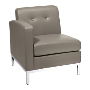 Wall Street Left Facing Armchair with Chrome Base