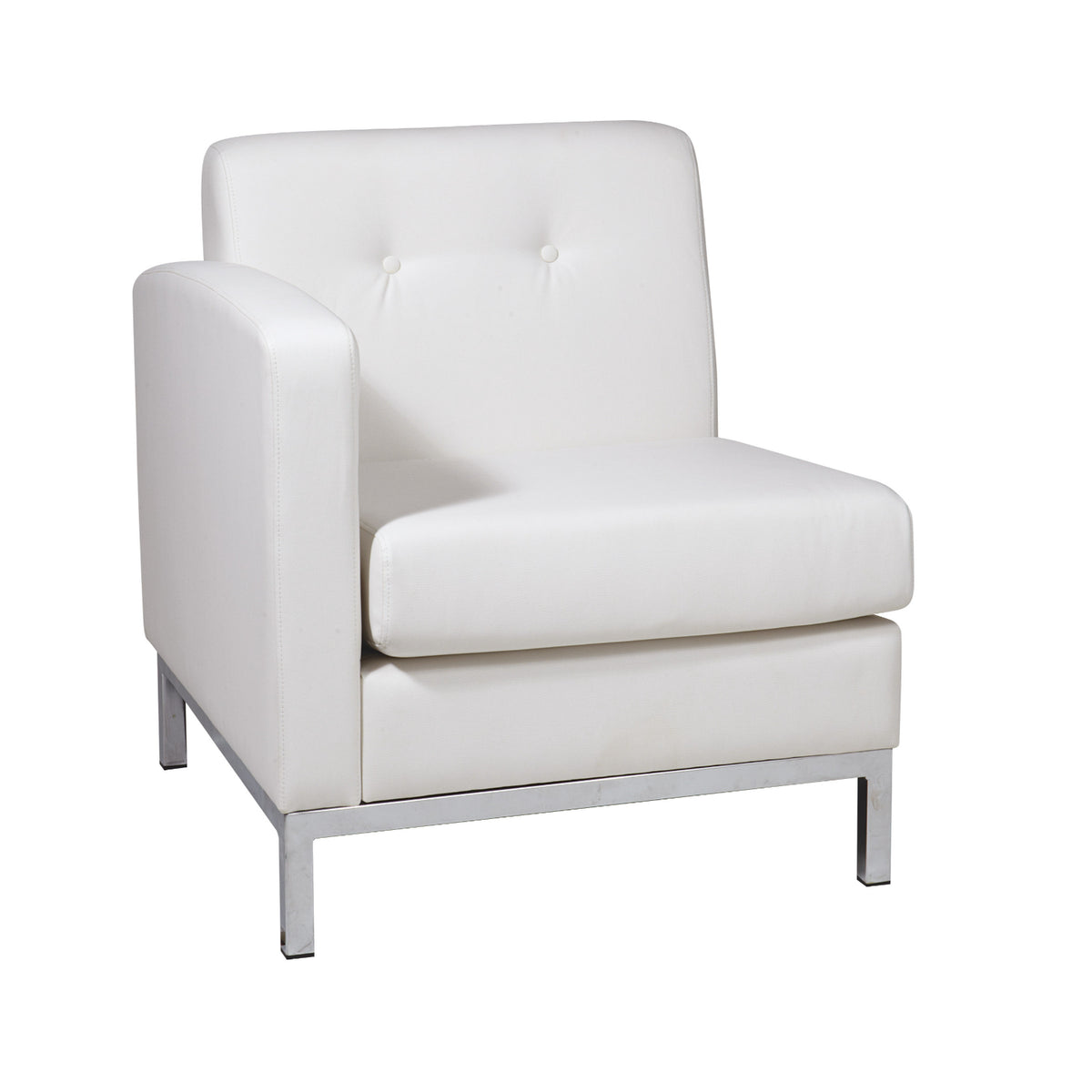 Wall Street Left Facing Armchair with Chrome Base
