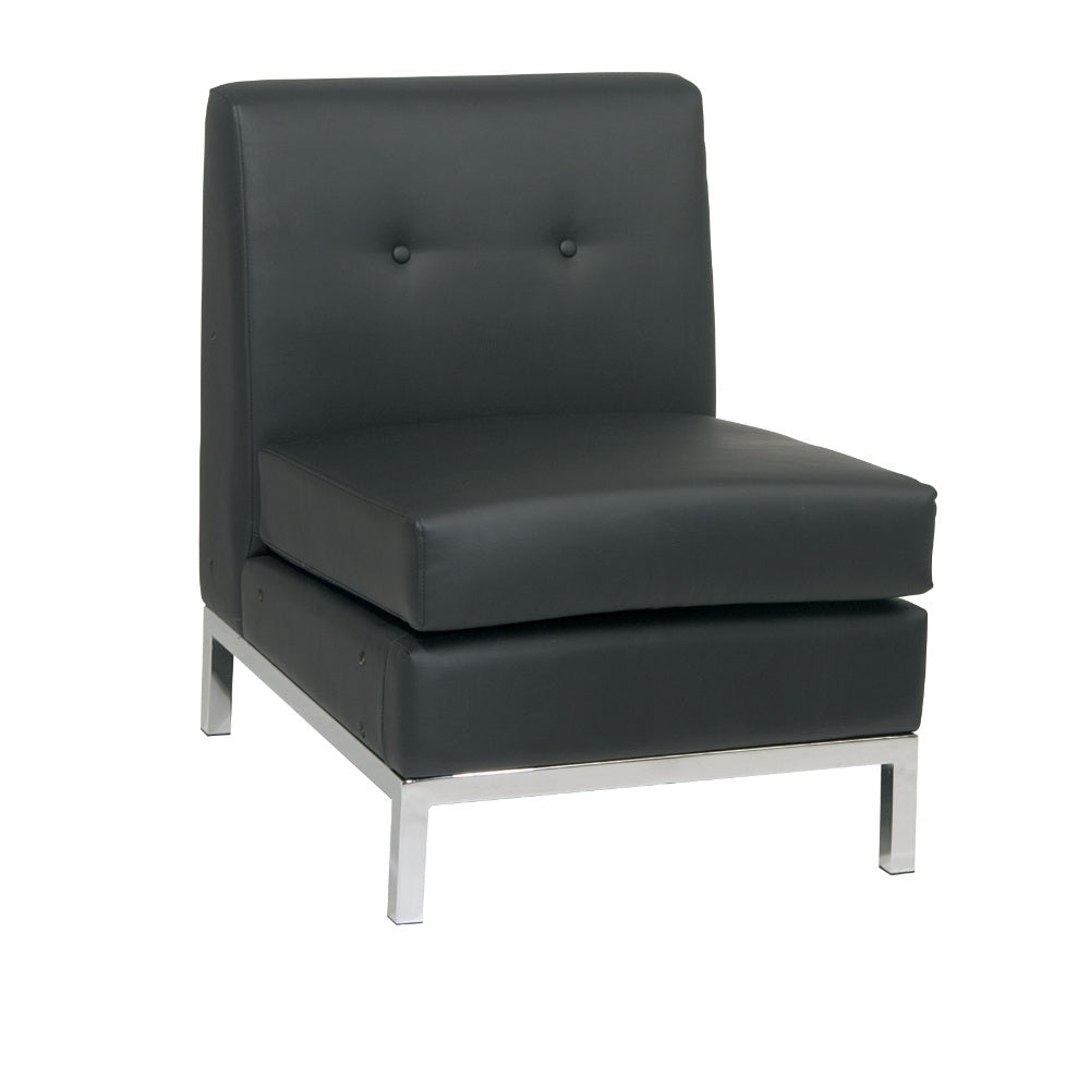 Wall Street Armless Chair with Chrome Base