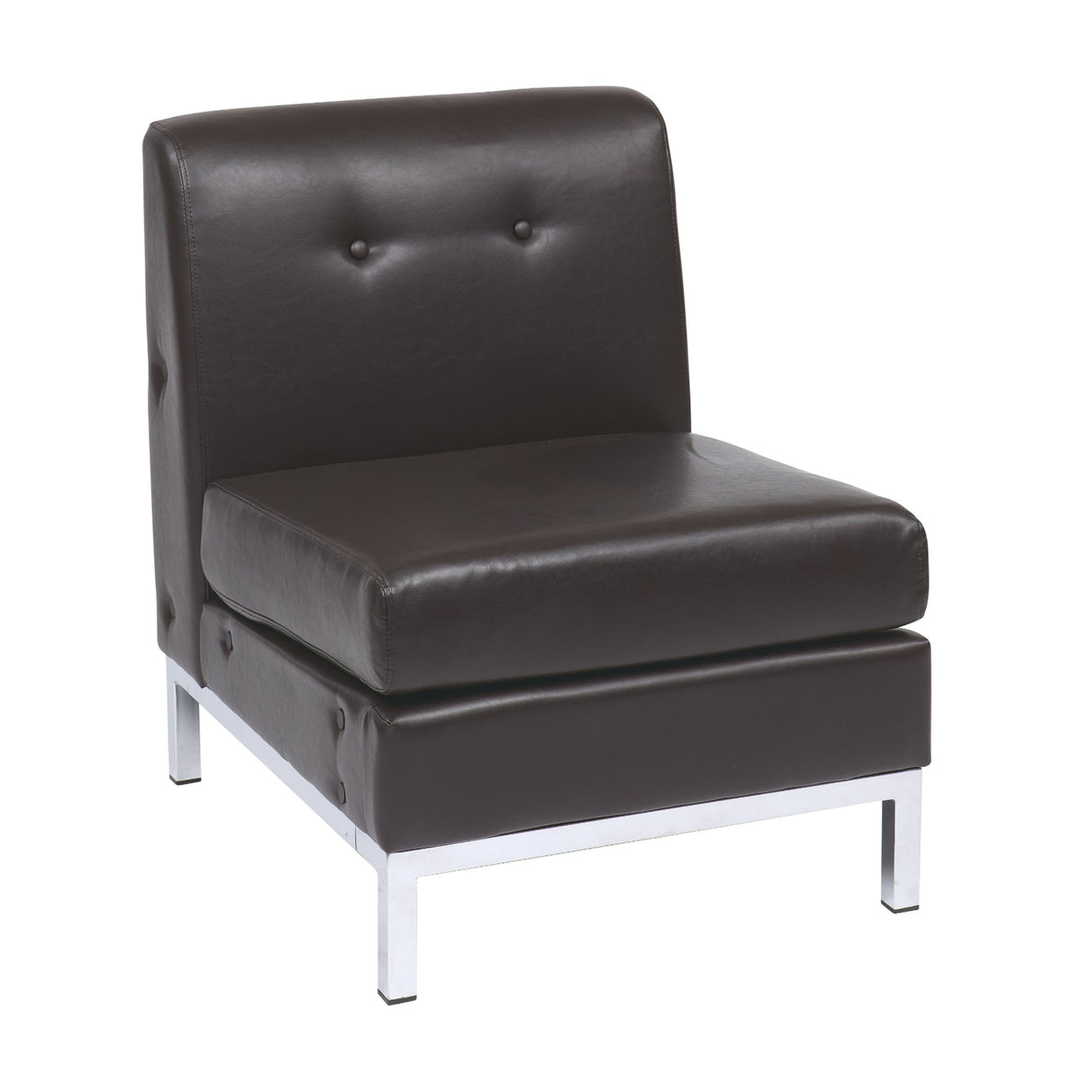 Wall Street Armless Chair with Chrome Base