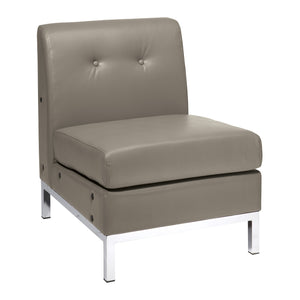 Wall Street Armless Chair with Chrome Base