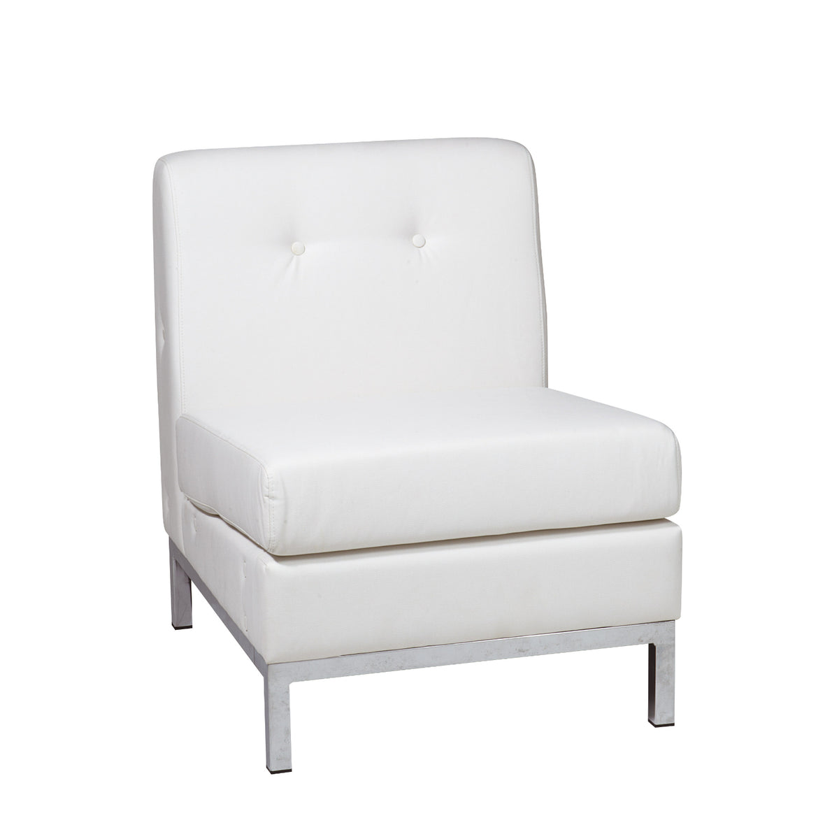 Wall Street Armless Chair with Chrome Base