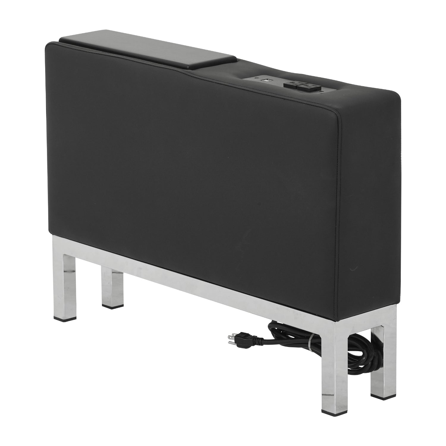Wall Street Charging Center Console with AC and USB 3.0 Charging Station, Chrome Base