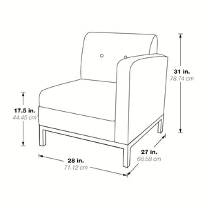 Wall Street Right Facing Armchair with Chrome Base
