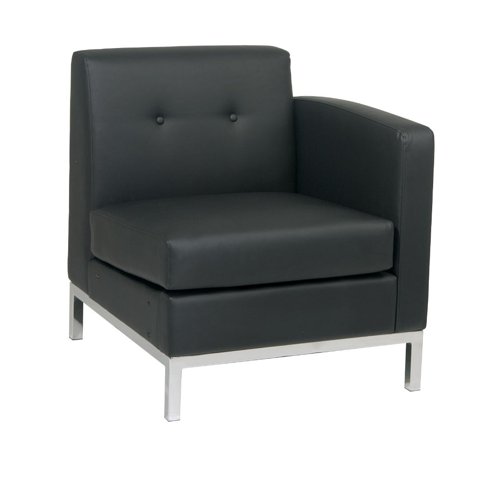 Wall Street Right Facing Armchair with Chrome Base