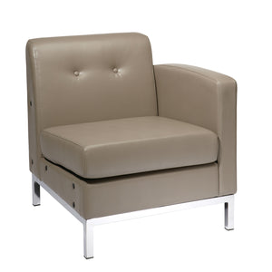 Wall Street Right Facing Armchair with Chrome Base