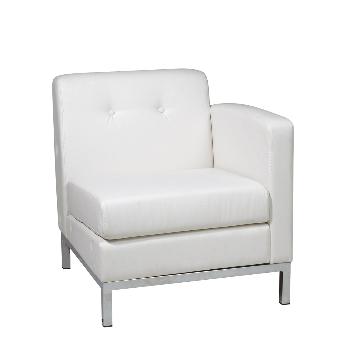 Wall Street Right Facing Armchair with Chrome Base