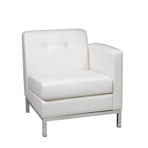 Wall Street Right Facing Armchair with Chrome Base