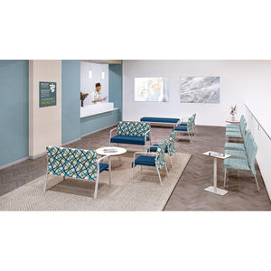 Waterfall Collection Reception Seating, 3-Seat Bench, Leg Base, Healthcare Vinyl Upholstery, FREE SHIPPING