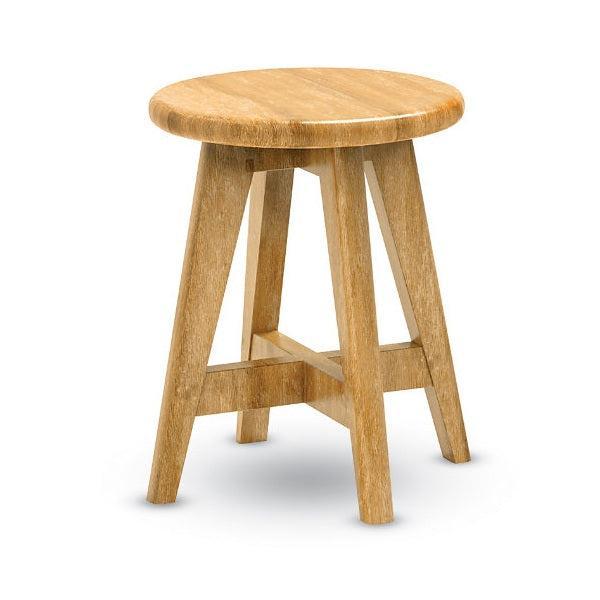 Artisan X-Base Hardwood Stool, 18" H, Natural Finish