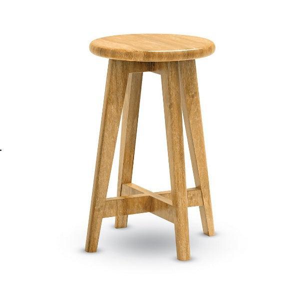 Artisan X-Base Hardwood Stool, 24" H, Natural Finish