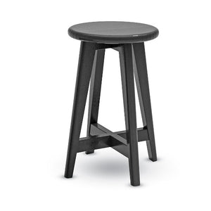 Artisan X-Base Hardwood Stool, 24" H, Black Finish