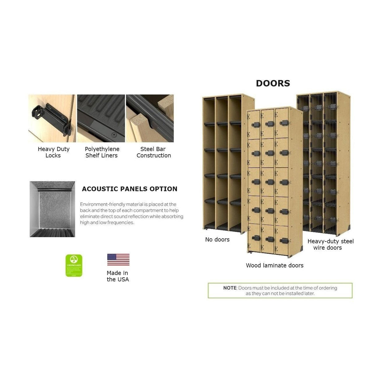 Bandstor™ 2 Compartment Woodwind/Brass/Strings Storage, 14.75"W x 36"H x 40.25"D