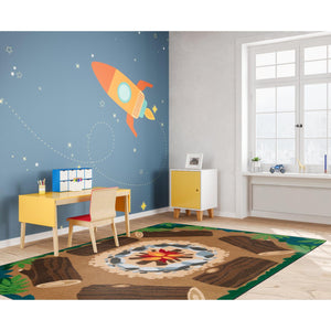 Joy Carpets Campfire Fun Rug, 5'4" x 7'8" Rectangle