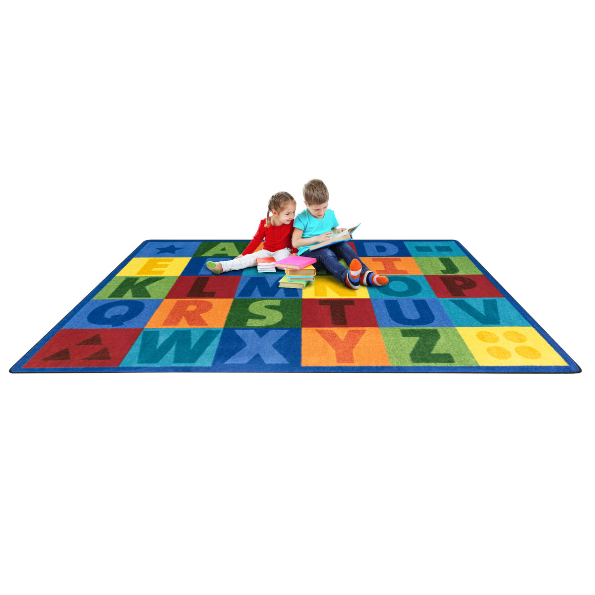 Joy Carpets Colorful Learning Rug, 5'4" x 7'8" Rectangle