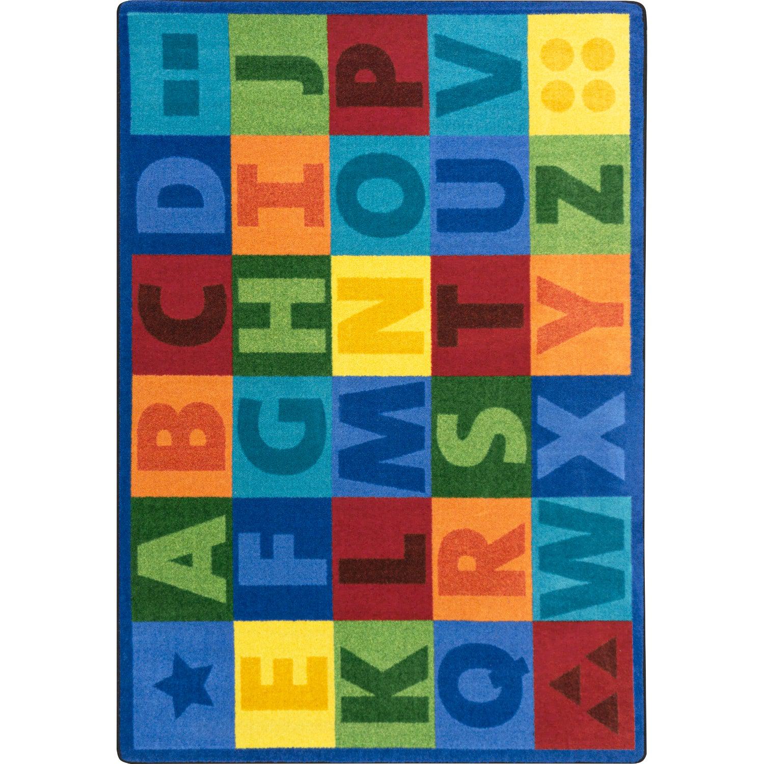 Joy Carpets Colorful Learning Rug, 5'4" x 7'8" Rectangle