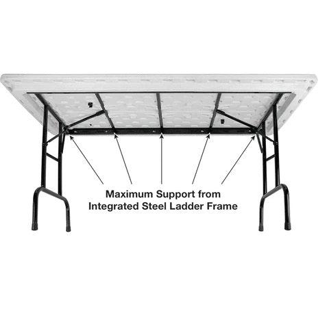 Heavy Duty Commercial Use Blow Molded Folding Table, Standard Colors, Adjustable Height, 24 x 48