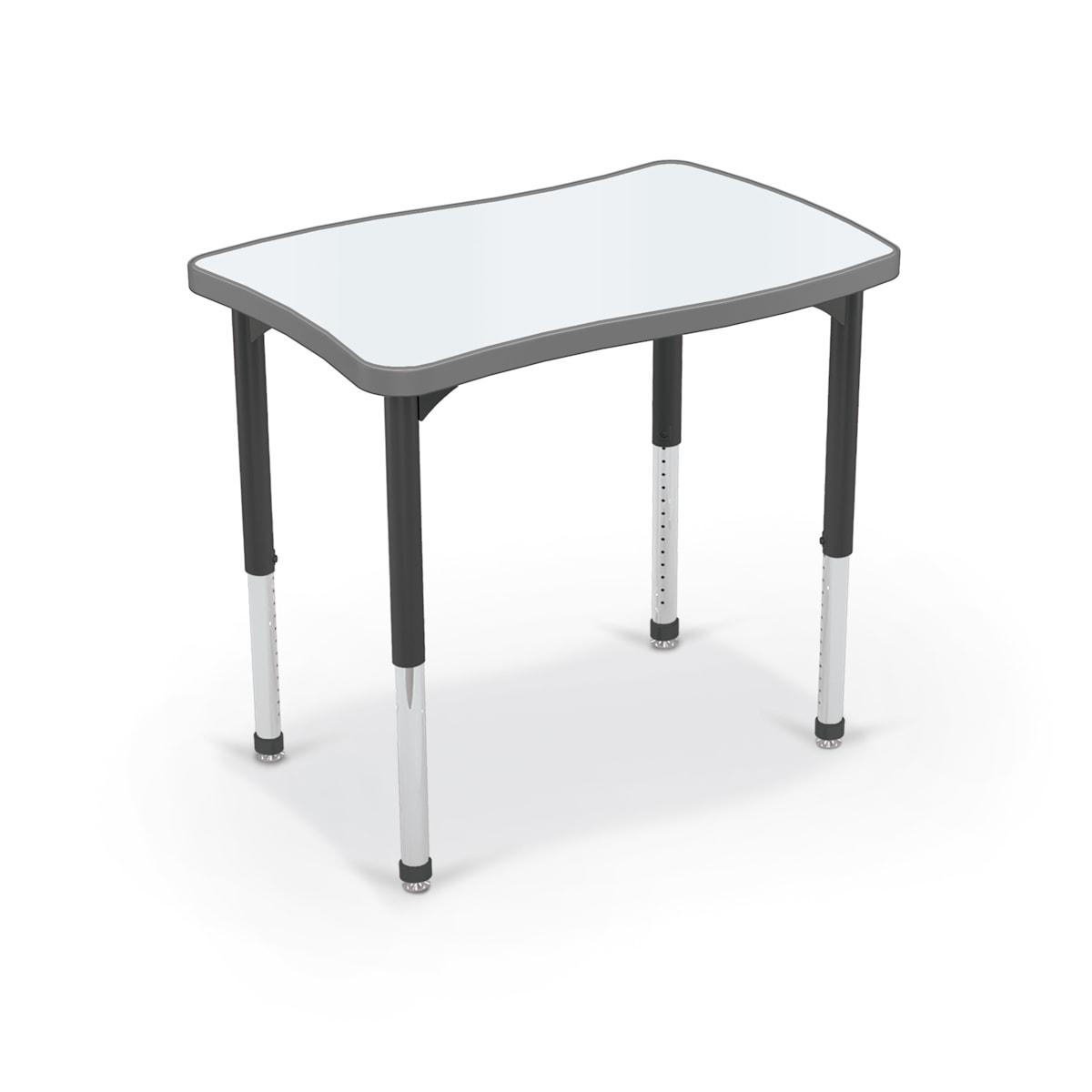 Hierarchy Creator Desk + Porcelain Steel Dry Erase Whiteboard Top, Wavy Rectangle, 32.1" W x 21.4" D, LIFETIME WARRANTY