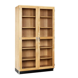 Diversified Spaces Access Tall Cabinet with Glass Doors, Oak