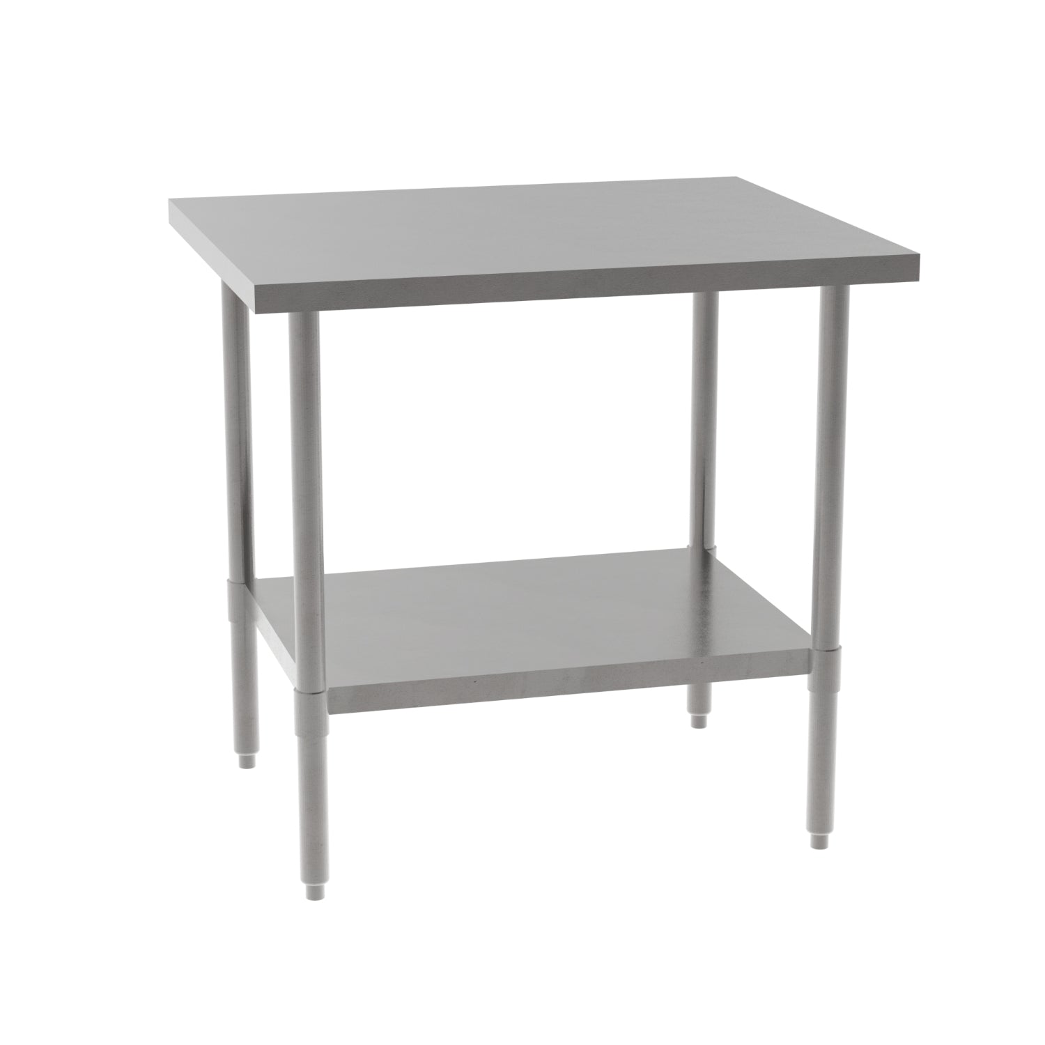 Stainless Steel Tables, Flat Top with Lower Shelf