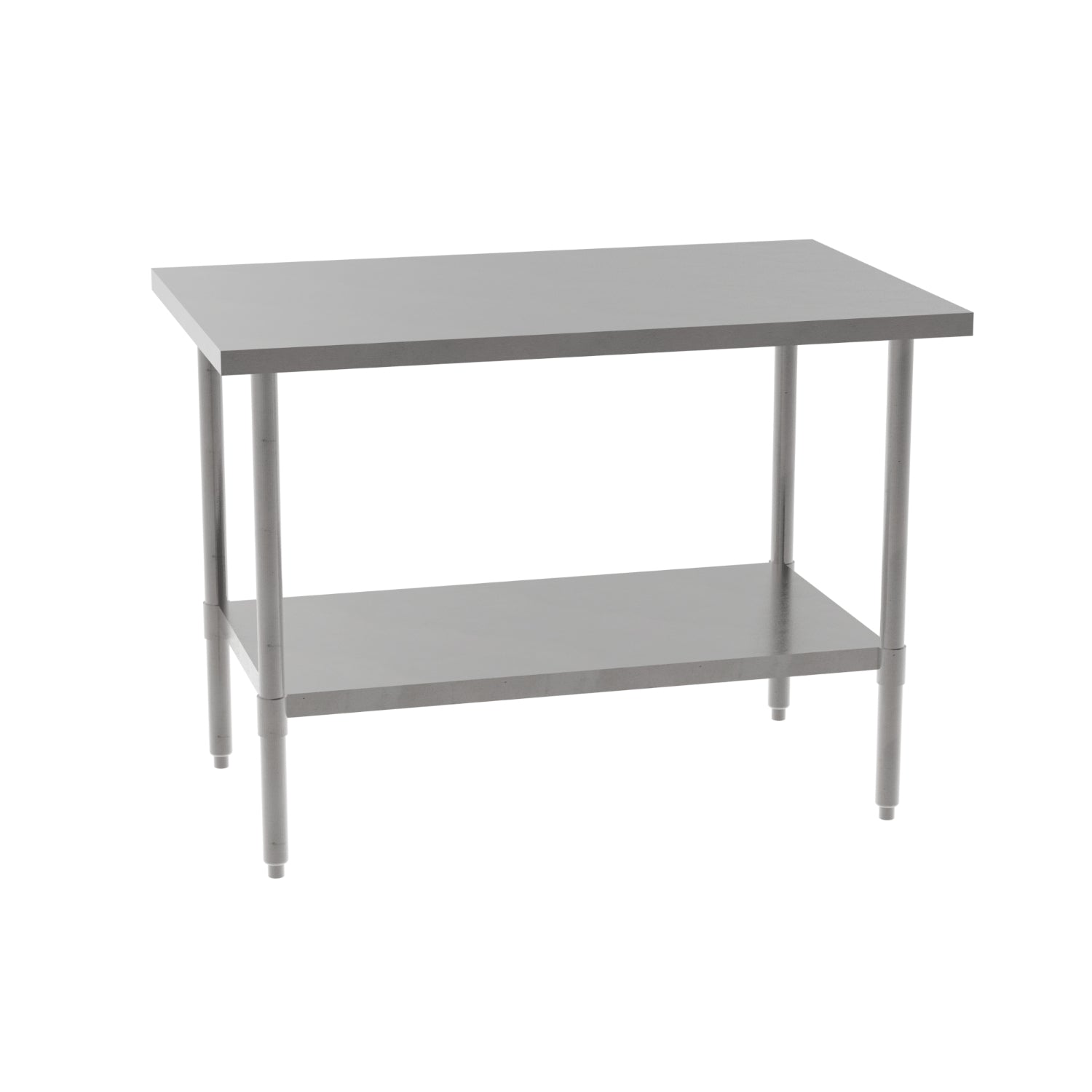Stainless Steel Table with Lower Shelf, 48" W x 30" D