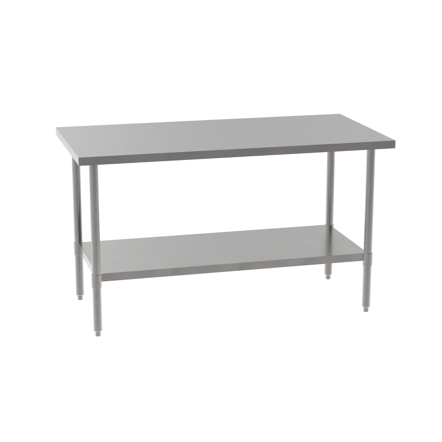 Stainless Steel Table with Lower Shelf, 60" W x 30" D