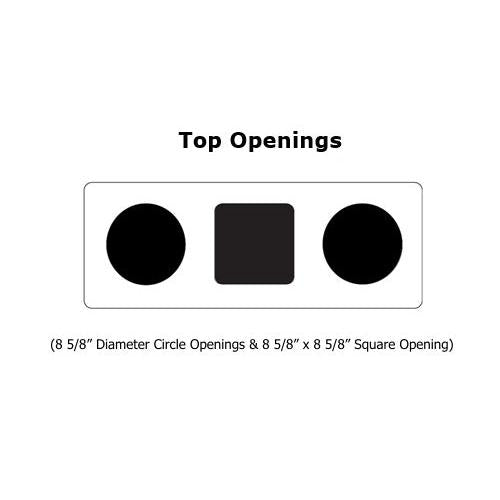 Dunk Indoor Triple Compartment Painted Steel Waste Receptacle, 37" W x 13-3/8" D x 25-5/8" H