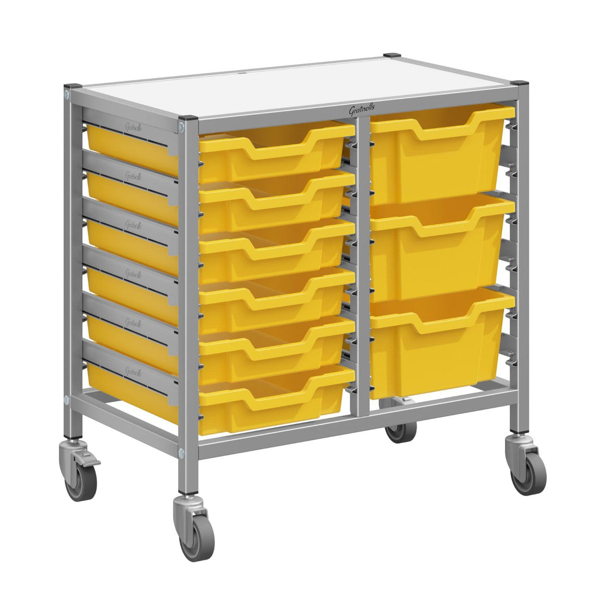 Dynamis High-Density Storage Collection, Low Double Cart Set with 6 Shallow and 3 Deep Trays, FREE SHIPPING