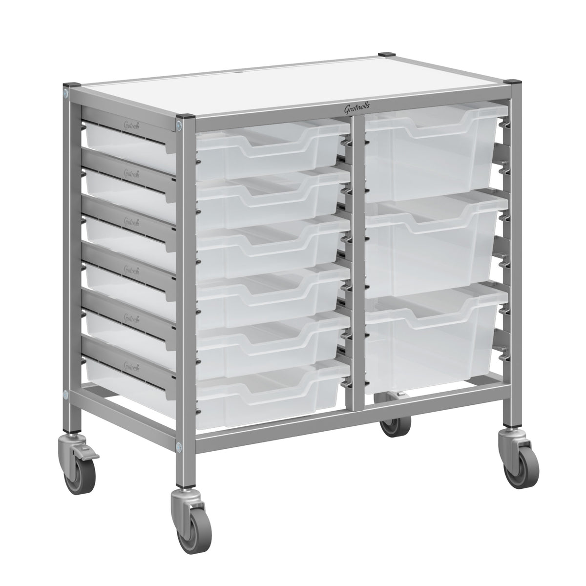 Dynamis High-Density Storage Collection, Low Double Cart Set with 6 Shallow and 3 Deep Trays, FREE SHIPPING