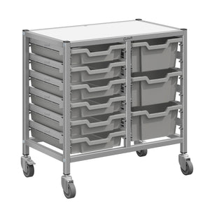 Dynamis High-Density Storage Collection, Low Double Cart Set with 6 Shallow and 3 Deep Trays, FREE SHIPPING