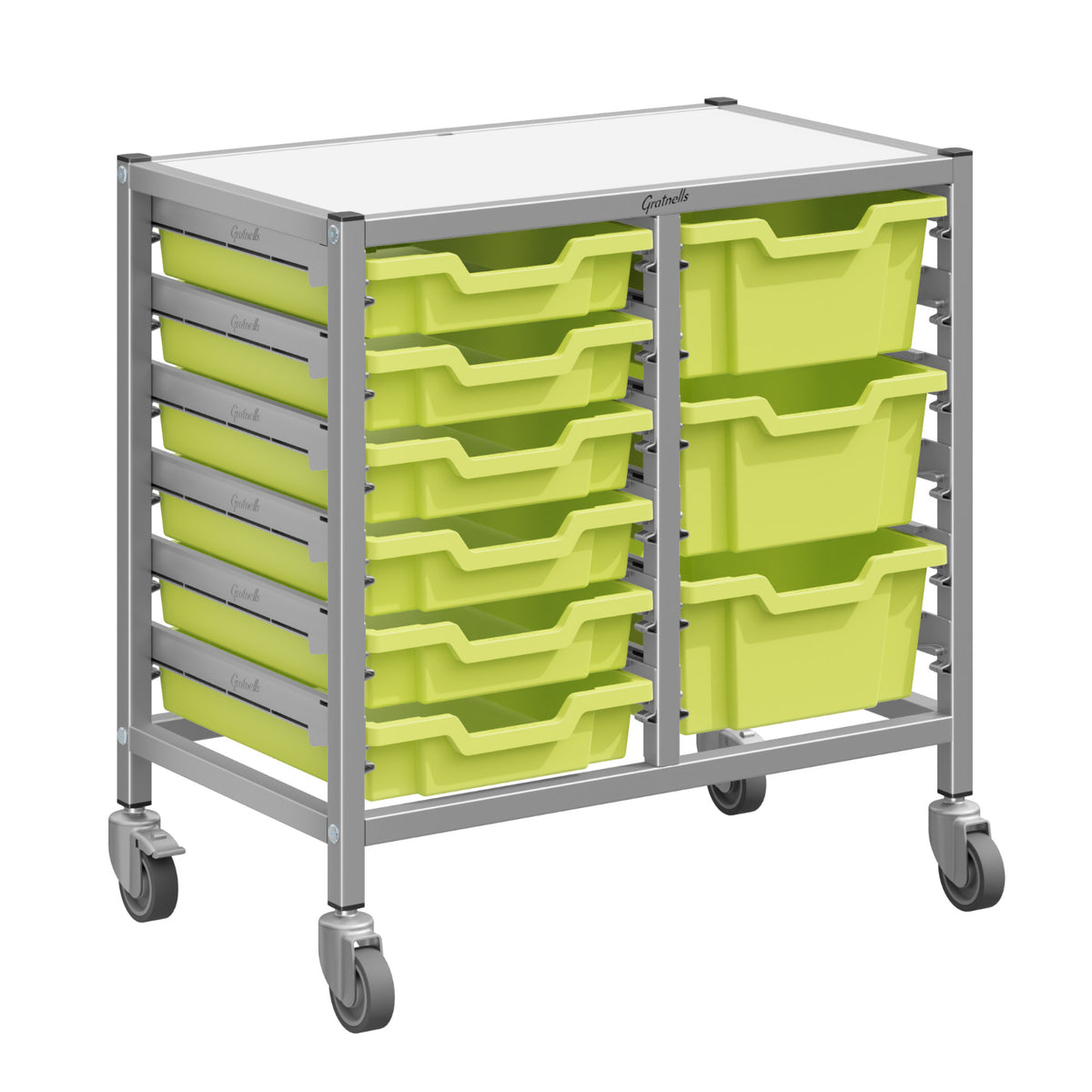 Dynamis High-Density Storage Collection, Low Double Cart Set with 6 Shallow and 3 Deep Trays, FREE SHIPPING