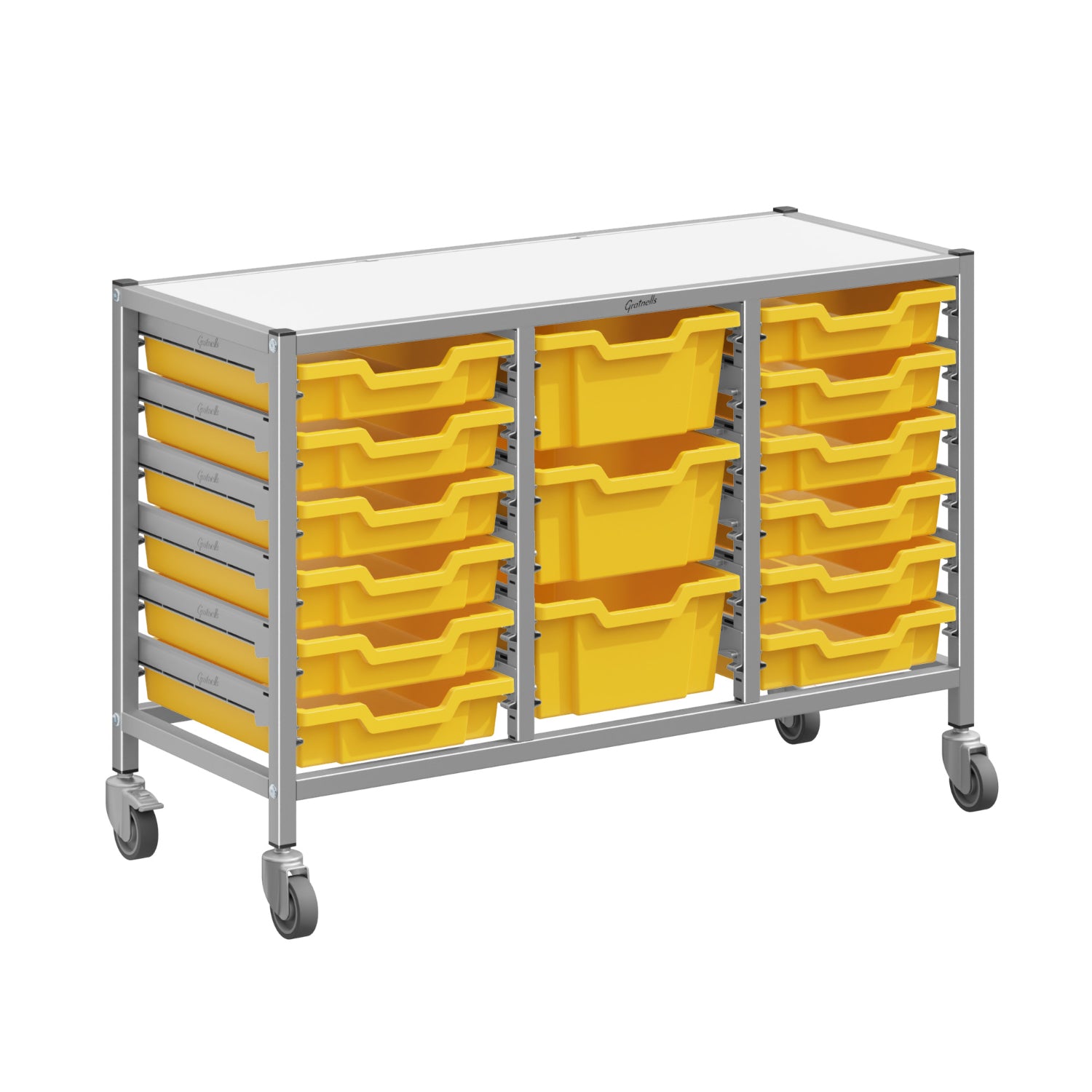 Dynamis High-Density Storage Collection, Low Triple Cart Set with 12 Shallow and 3 Deep Trays, FREE SHIPPING