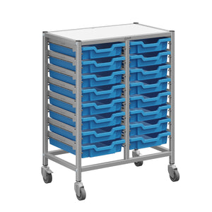 Dynamis High-Density Storage Collection, Medium Double Cart Set with 16 Shallow Trays, FREE SHIPPING