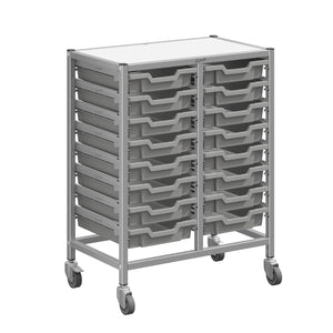 Dynamis High-Density Storage Collection, Medium Double Cart Set with 16 Shallow Trays, FREE SHIPPING