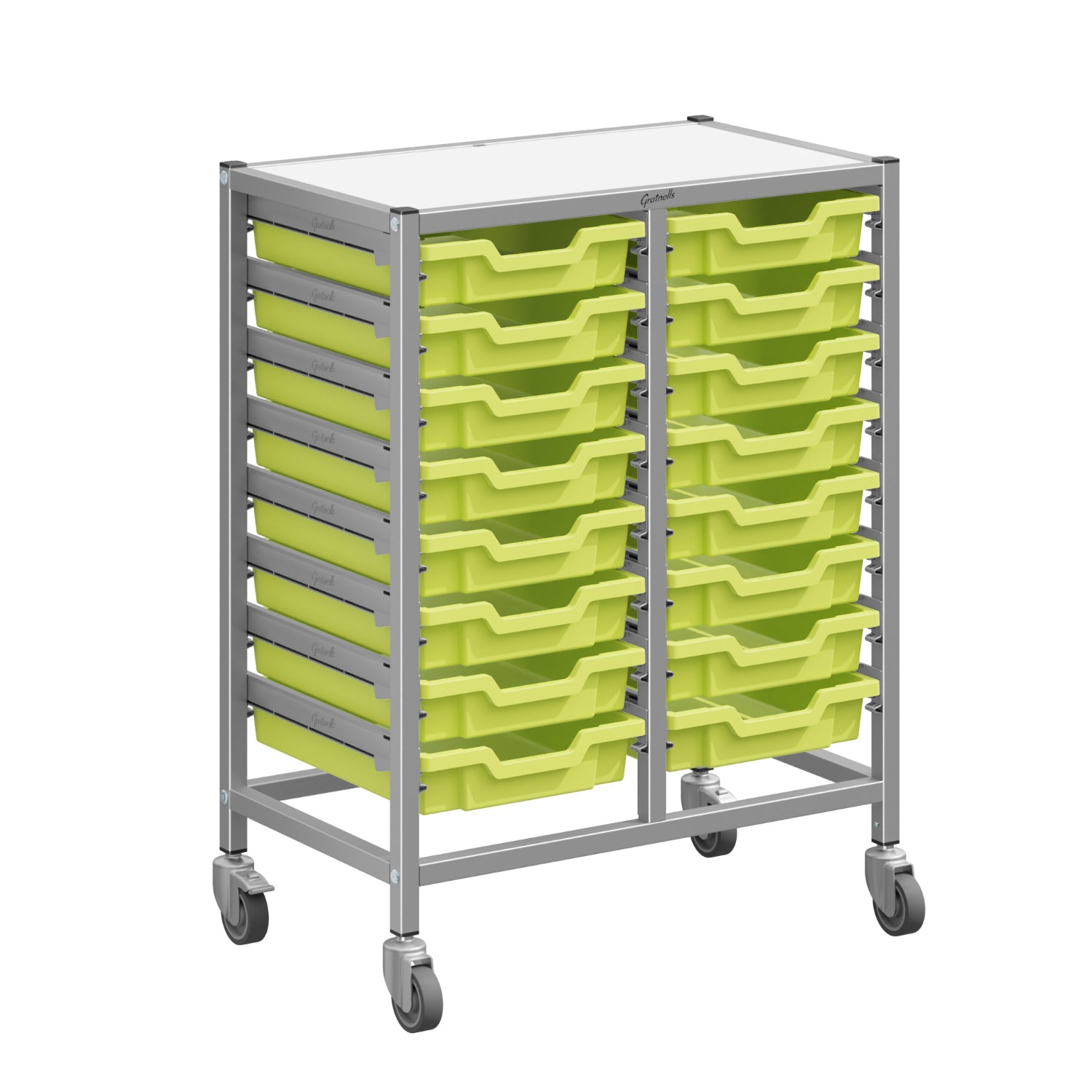 Dynamis High-Density Storage Collection, Medium Double Cart Set with 16 Shallow Trays, FREE SHIPPING