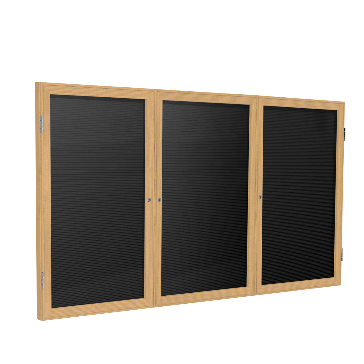 Ghent Enclosed Black Flannel Letterboard with Oak Wood Frame