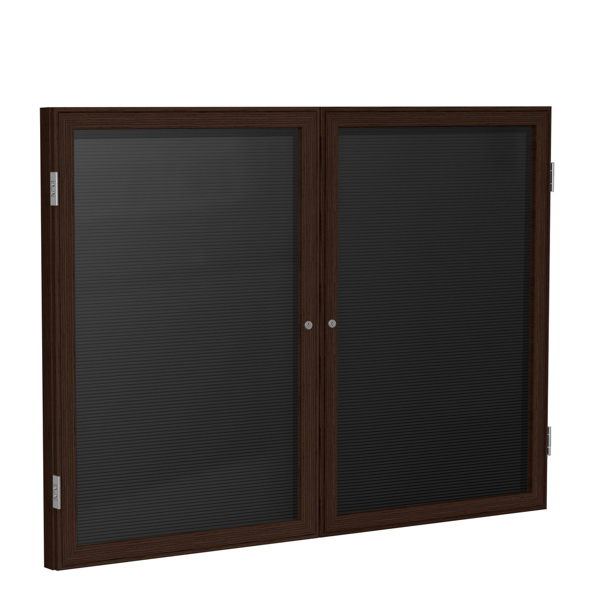 Ghent Enclosed Black Flannel Letterboard with Walnut Wood Frame