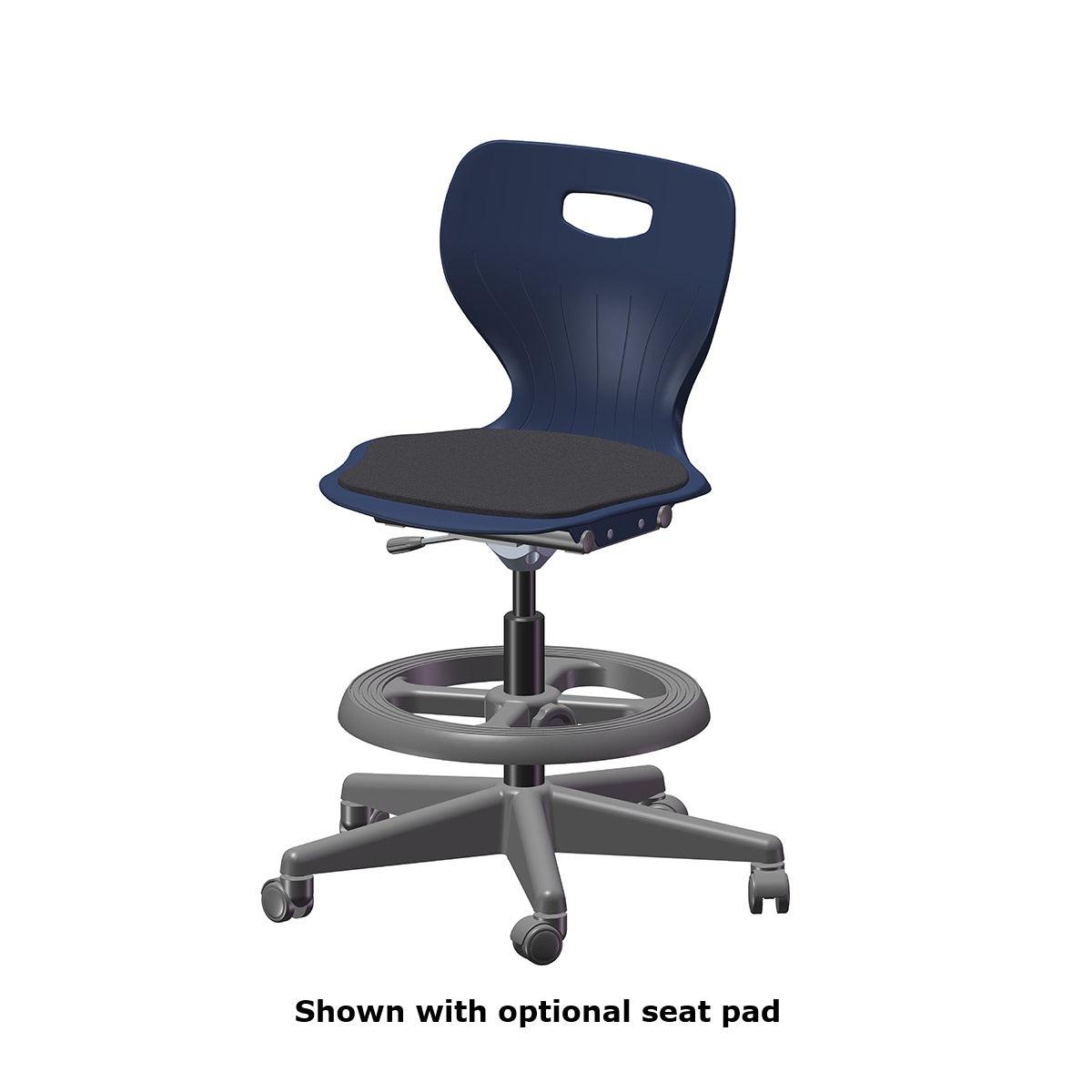 USA Capitol Euroflex Lab Chair with Footring and Gas Lift, 20"-27" Adjustable Height
