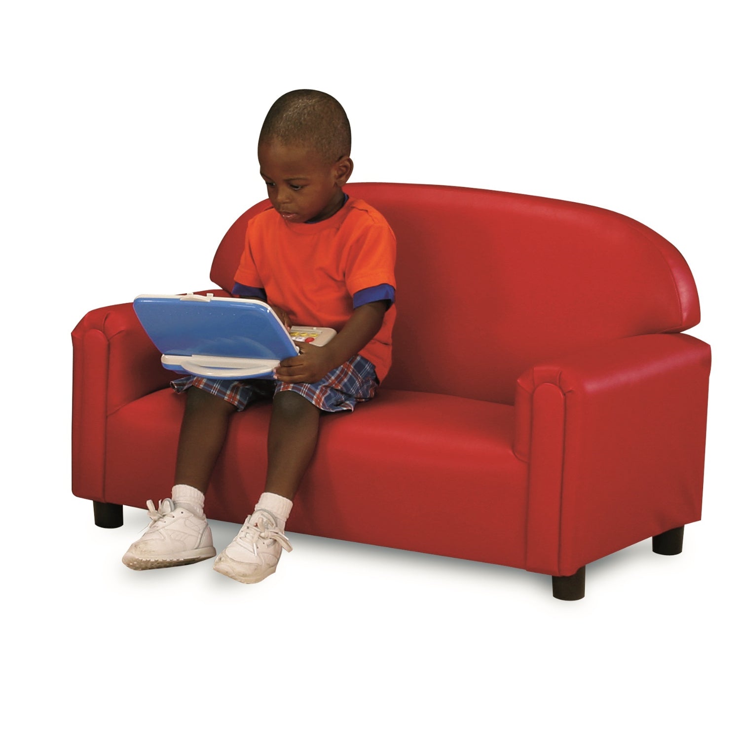 Brand New World "Just Like Home" Prechool Sofa, Red Premium Vinyl Upholstery