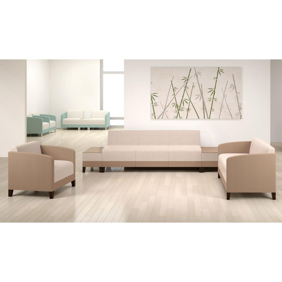Fremont Collection Reception Seating, 2 Seat Bench, Healthcare Vinyl Upholstery, FREE SHIPPING