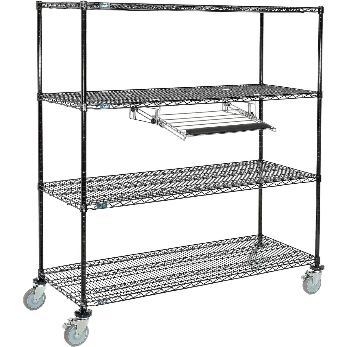 Global Industrial Mobile LAN Unit with Keyboard Shelf, 60"W x 24"D x 69"H