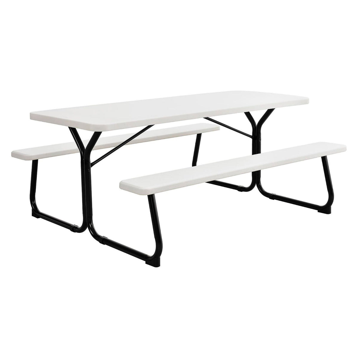 Global Industrial 6' Outdoor Blowmolded Plastic Picnic Table, White