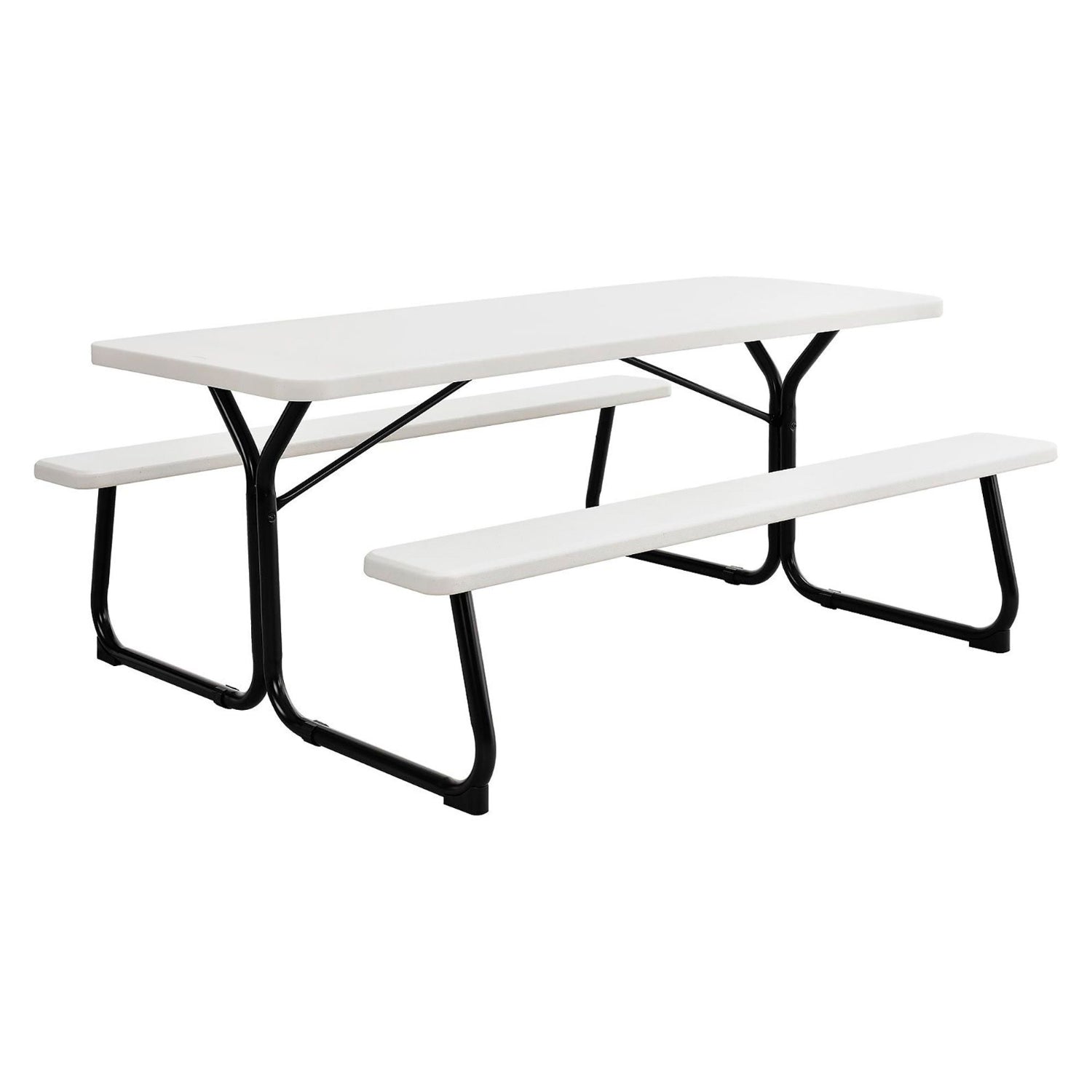 Global Industrial 6' Outdoor Blowmolded Plastic Picnic Table, White