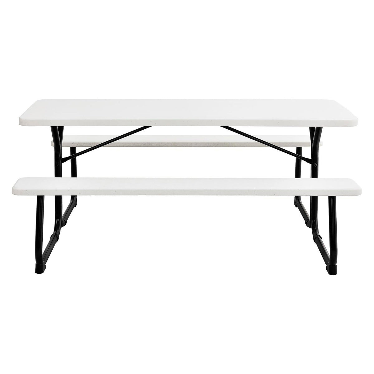 Global Industrial 6' Outdoor Blowmolded Plastic Picnic Table, White