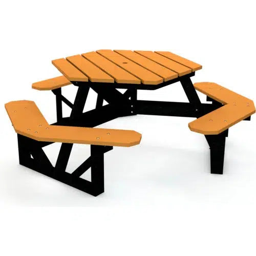 Global Industrial Recycled Plastic 6' Hexagon Picnic Table