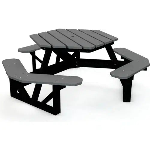 Global Industrial Recycled Plastic 6' Hexagon Picnic Table